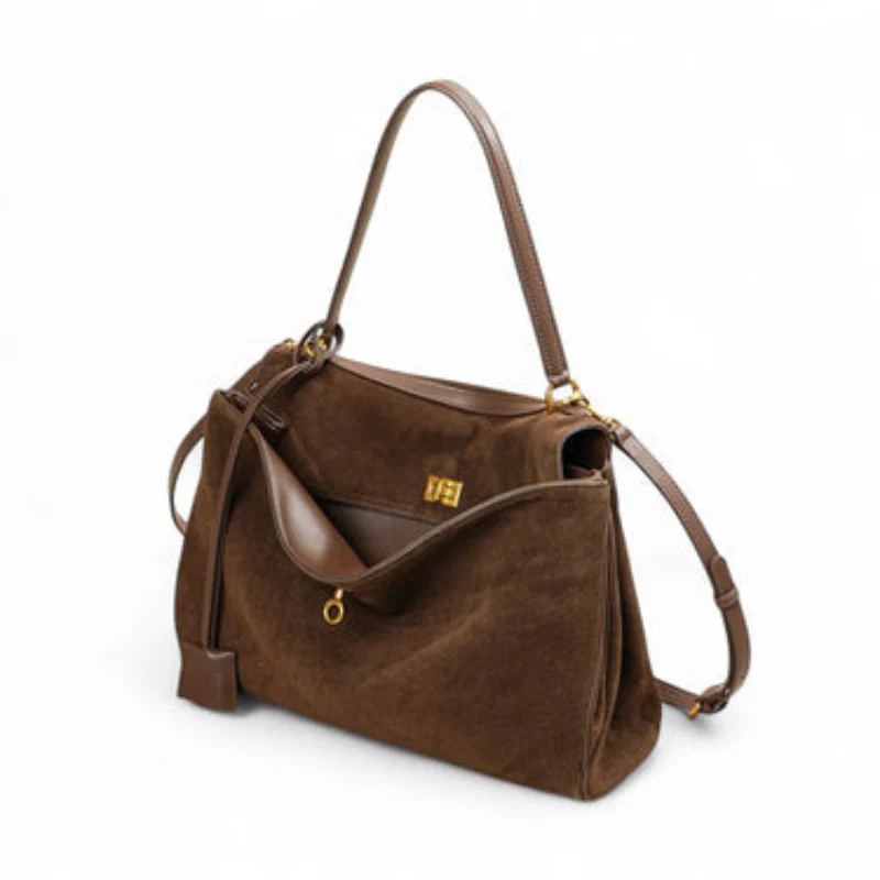 Laura – Grand sac à main en daim avec forme rectangulaire - Image 4